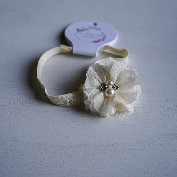 White Baby Headband Bow